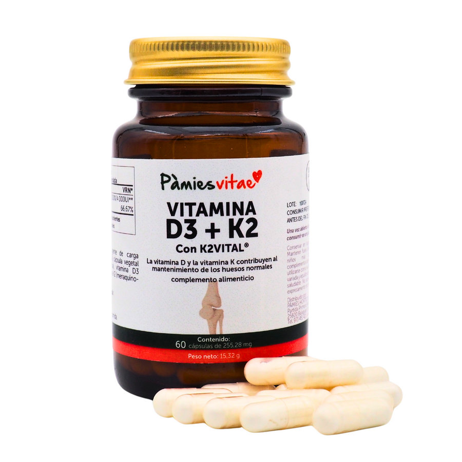 Vitamina D3 + K2 PV (60 cápsulas)